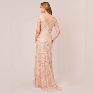 Adrianna Papell blush pink all-over sequin dress